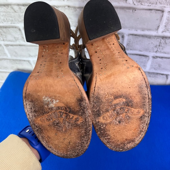 🦅|•FREEBIRD BY STEVEN•| BAY Patchwork Bootie Sandal Lace Up Back Size 9 - Picture 10 of 12